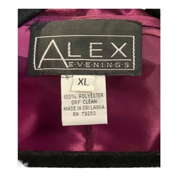 Alex Evenings Iridescent Magenta Bow Jacket XL - Picture 4 of 8